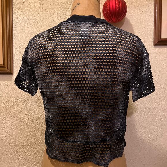 Sans Souci Tie Dye Fishnet Crop Top New Size S - Picture 9 of 11